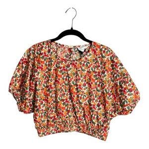 MVN the Label Red Fruit Print Cropped Top Size 8